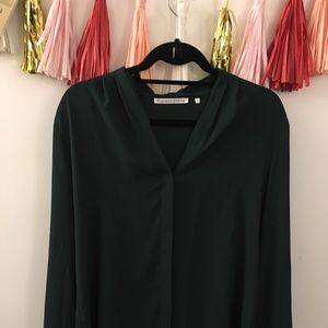 Violet + Claire Dark Green Blouse
